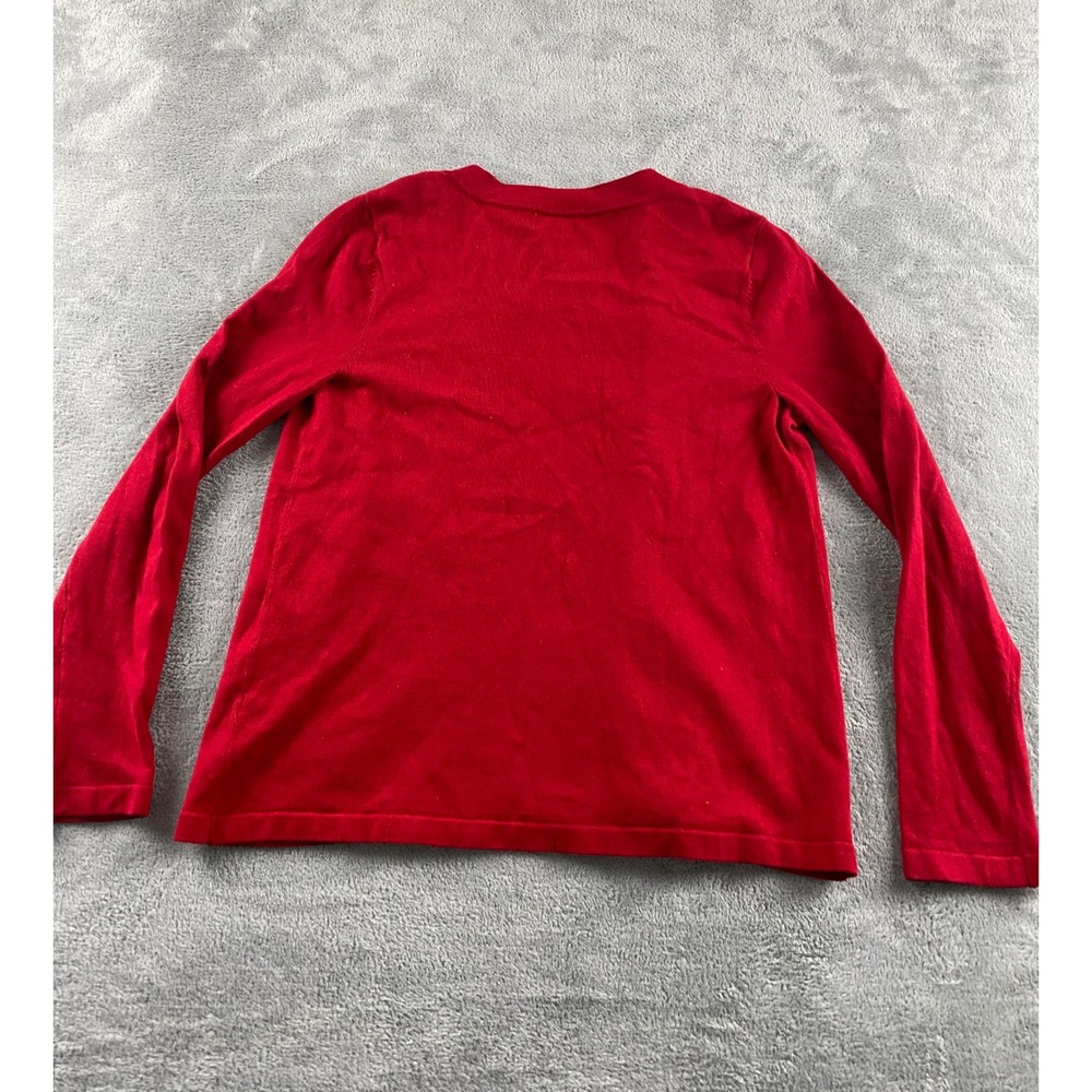 JM Collection Petite Red Rhinestone Grommet Open Front Cardigan Sweater P/P - Picture 13 of 14